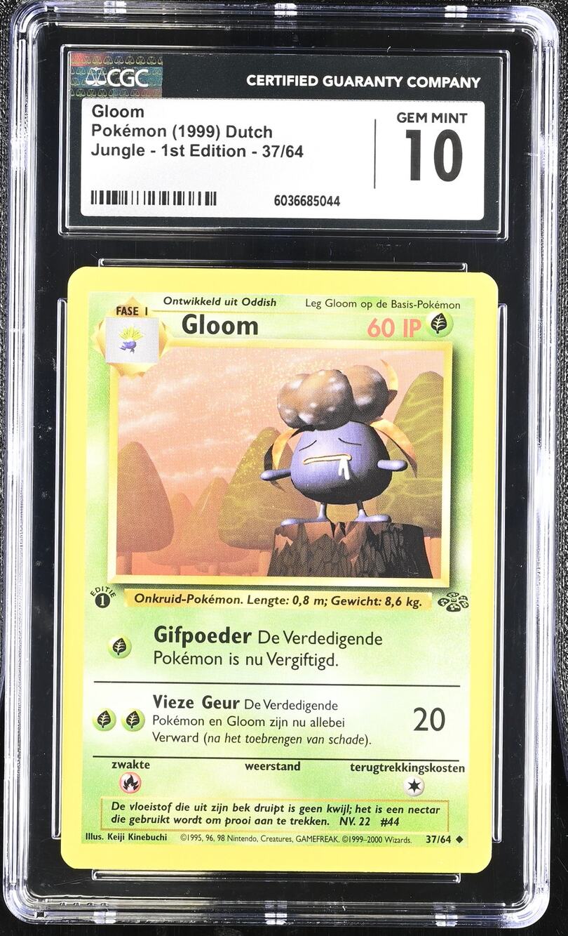 CGC 10 GEM MINT Gloom 1st Edition 37/64 Pokemon Dutch Jungle Set (PSA/BGS)